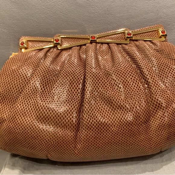 Judith Lieber Vintage lizard skin clutch bag - Picture 10 of 12